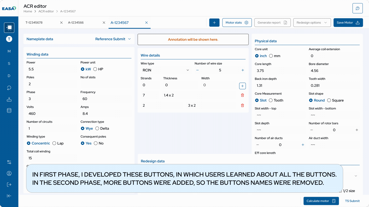 Increase in buttons